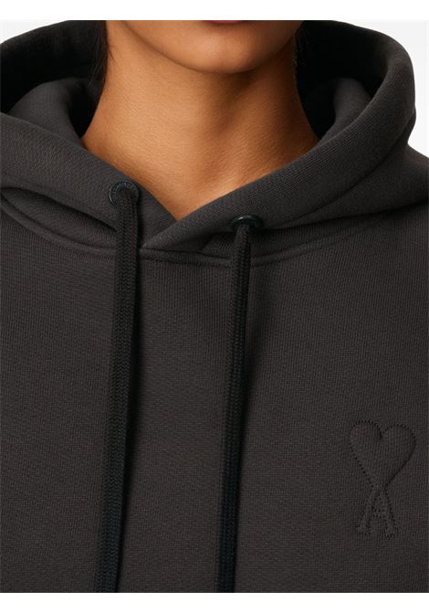 embrossed hoodie man grey AMI PARIS | USW756.749020